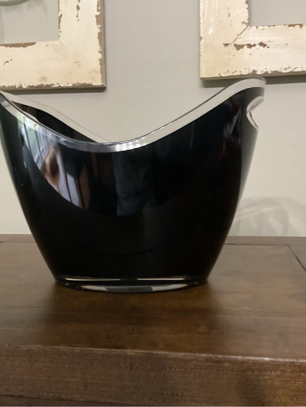 Black Modern Ice Bucket with Clear Rim - Home Accents